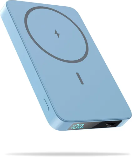 Miniatura 8 de Cargador portátil magnético, cargador portátil inalámbrico delgado con pantalla LCD, batería PD de carga rápida USB-C compatible con MagSafe, iPhone