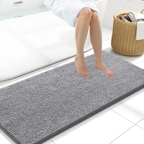 Miniatura 196 de Arotive Alfombras de baño de felpilla extrasuaves y absorbentes, de 24 x 16 pulgadas, lavables a máquina, parte trasera de goma antideslizante