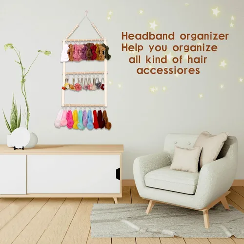 Miniatura 7 de YOcity Soporte Organizador de Diademas para Niñas Bebés Diademas Accesorios para el Cabello Organizador de Lazos para el Cabello Almacenamiento