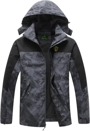 Miniatura 44 de GIISAM Chaqueta de lluvia para hombre, impermeable, ligera, para exteriores, rompevientos con capucha