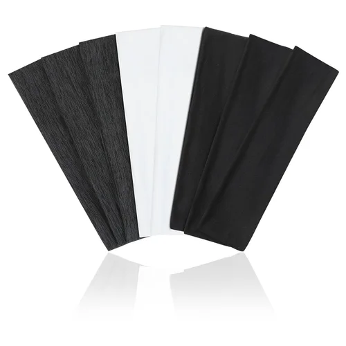 Miniatura 13 de Fishinsea Paquete de 8 diademas deportivas para mujer, tela elástica suave antideslizante, bandas para el cabello para entrenamiento diario, yoga