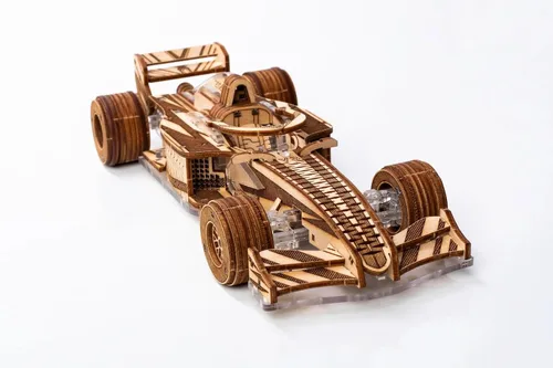 Miniatura 4 de Modelos Veter Mecánicos Madera y Plástico Rompecabezas 3D Racer V3 Fórmula Uno F1 Racing Car Self-Assembly Set