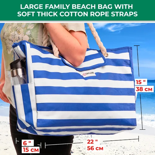 Miniatura 2 de SHYLERO La bolsa de playa y la bolsa de piscina tiene bolsa hermética, cierre magnético a presión. La bolsa de playa es repelente al agua.