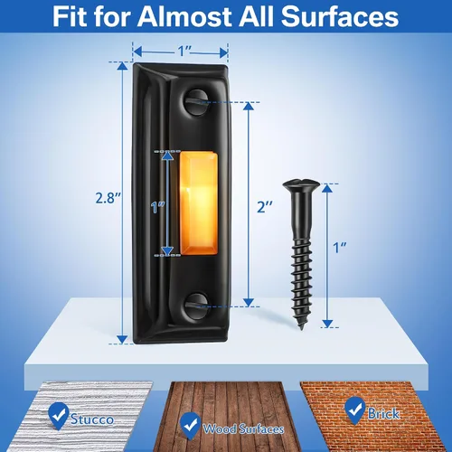 Miniatura 3 de Dreyoo Botón de timbre de puerta de metal, botón de timbre de puerta con cable de metal resistente con luz LED montada en la pared, botones