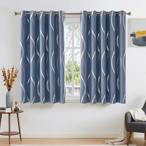 Miniatura 122 de NICETOWN Paneles de Cortinas Opacas para Dormitorio - Tratamiento de Ventanas con Aislamiento Térmico, Ojales Sólidos, Cortinas Opacas con Diseño