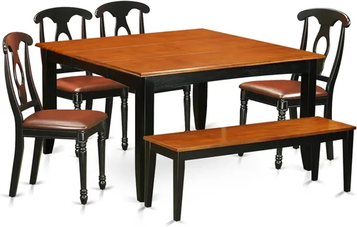Miniatura 8 de East West Furniture PFKE5-BCH-LC - Juego de comedor de 5 piezas para 4 personas, incluye una mesa de comedor cuadrada con hoja de mariposa y 4