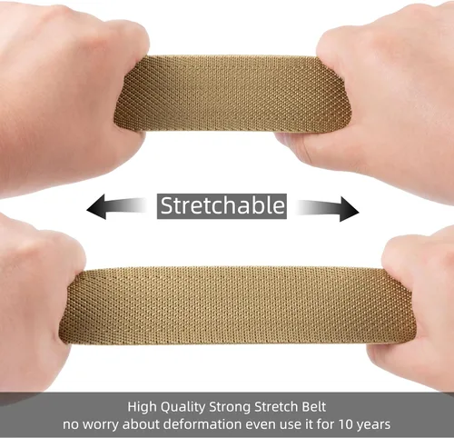 Miniatura 5 de Auto Lock Ratchet Belt for Men Elegant Dressing Belt Buckle 1.5" Wide Elastic Nylon Tactical Belts Thicker