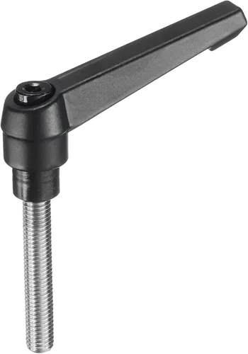 Miniatura 21 de uxcell Manija de palanca de sujeción ajustable M5 x 0.787 in óxido negro métrico acero al carbono macho roscado perillas de mano con botón