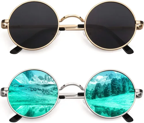 CGID Gafas de sol unisex polarizadas redondas E01 Lennon