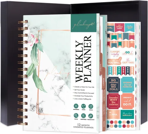 Miniatura 9 de PLANBERRY Planificador semanal premium – Organizador de vida sin fecha y planificador de presupuesto – Gestión del tiempo, establecimiento