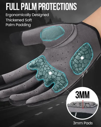 Miniatura 3 de Tanluhu - Guantes de ciclismo de invierno para bicicleta de montaña, para hombres y mujeres, uso al aire libre, con dedos completos, guantes