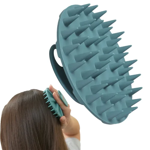 Miniatura 13 de INNERNEED Masajeador de Cuero Cabelludo Cepillo de Champú, Cuidado Manual del Cuero Cabelludo Húmedo y Seco Cepillo Exfoliante para Lavar el Negro