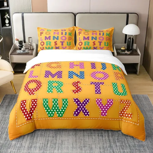 Miniatura 20 de Juego de ropa de cama tamaño King 100% algodón con notas musicales de piano y clave musical, juego de ropa de cama para niños y niñas, diseño retro