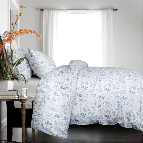 Miniatura 2 de Jane yre Funda de Edredón Queen de Flores de Microfibra Cepillada 3 Piezas Juego de Ropa de Cama Floral Queen Estilo Jardín Patrón Floral Azul Funda