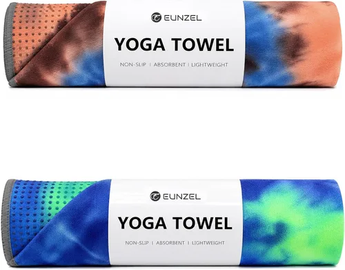 Miniatura 13 de Toalla de yoga Eunzel, toalla para esterilla de yoga caliente con puntos de agarre absorbentes de sudor, antideslizante para yoga caliente, pilates