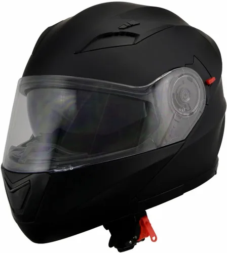 Miniatura 8 de Milwaukee Performance Helmets MPH9803DOT - Casco modular de motocicleta ionizado negro mate avanzado con visera desplegable
