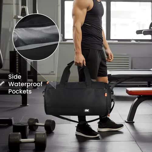Miniatura 3 de C&F BOGMOST Bolsa de viaje pequeña, bolsa deportiva compacta para gimnasio con compartimento para zapatos, bolsa de lona ligera para hombres
