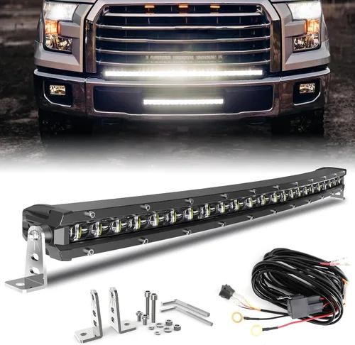 Miniatura 12 de BraveWAY Barra de Luz LED Curva de 38 Pulgadas, Fila Única, para Iluminación Todo Terreno, Luz de Conducción, Combo de Haz Focal y de Amplio Rango