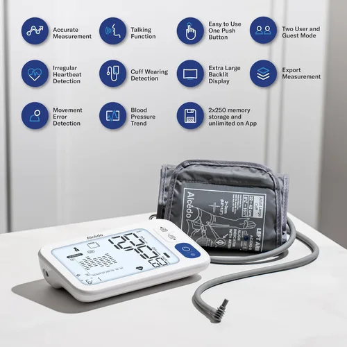 Miniatura 6 de Alcedo Monitor de presión arterial Bluetooth para uso doméstico, máquina inteligente precisa de presión arterial superior con puño de amplio rango