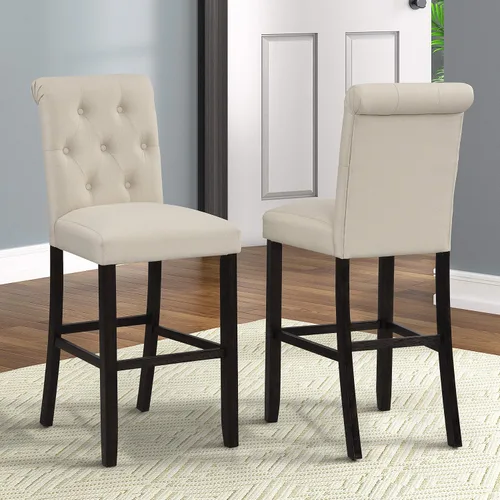 Miniatura 5 de Roundhill Furniture Hendley - Juego de 2 herramientas de madera maciza copetudas, color gris