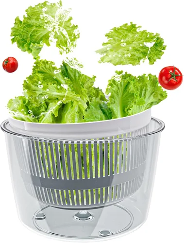 Miniatura 8 de Cambom Centrifugadora de Ensalada Centrifugadora de Lechuga, Lavar, Centrifugar y Secar Verduras para Ensaladas, Lavadora de Verduras Secadora