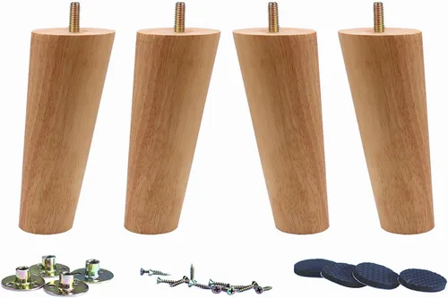 Miniatura 7 de WEICHUAN Patas de Madera Maciza Redondas de Repuesto para Sofá Sillón Silla Otomana Sofá de Dos Plazas Mesa de Café Gabinete Muebles
