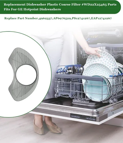 Miniatura 2 de Filtro grueso de plástico de repuesto para lavavajillas #WD22X25465 partes se adapta a lavavajillas GE Hotpoint, reemplaza 4962337, AP6976529