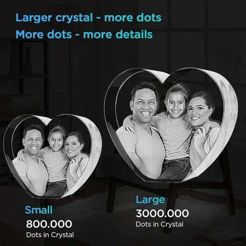 Miniatura 3 de Foto de corazón de cristal, regalo personalizado con tu propia foto, imagen grabada con láser 3D, regalo personalizado de cristal, regalo único