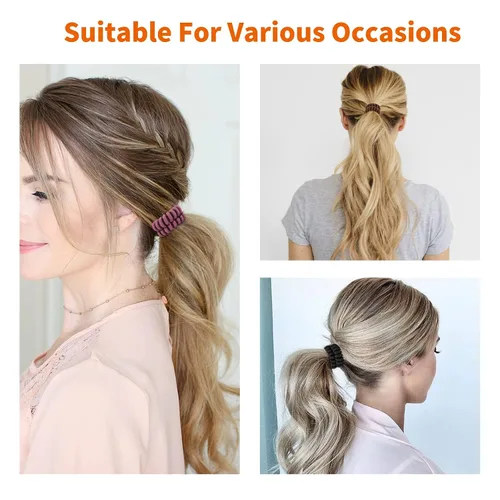 Miniatura 3 de Lazos para el cabello en espiral para soportes gruesos para cola de caballo (paño marino, 12 piezas) – sin arrugas para todo tipo de cabello Tela