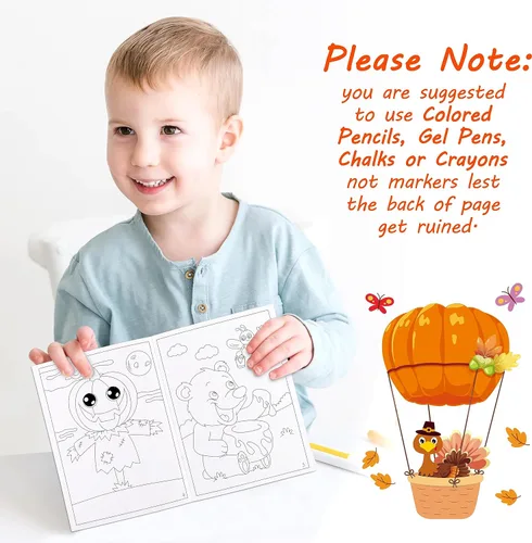 Miniatura 5 de 90shine 24 libros para colorear de otoño para niños, recuerdos de fiesta a granel para bolsas de regalos de 2-4, 3-5, 4-8 años