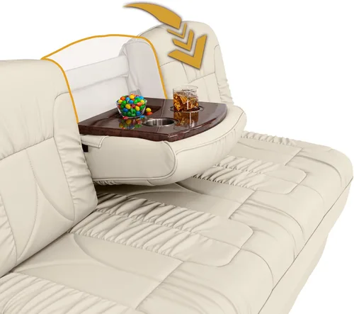 Miniatura 4 de De Leon - Sofá cama consola para caravana, 66 pulgadas de ancho, cuero definitivo, color bisque