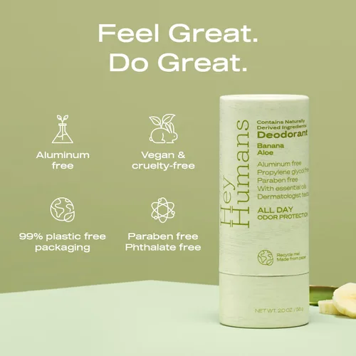 Miniatura 2 de Hey Humans Desodorante, desodorante sin aluminio para mujeres y hombres, contiene ingredientes de origen natural, control de olor todo el día