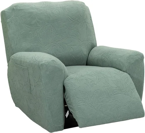 Miniatura 15 de CRFATOP Funda para sillón reclinable con estampado floral con bolsillos, funda única para sillón reclinable, 4 piezas, funda para sillón reclinable