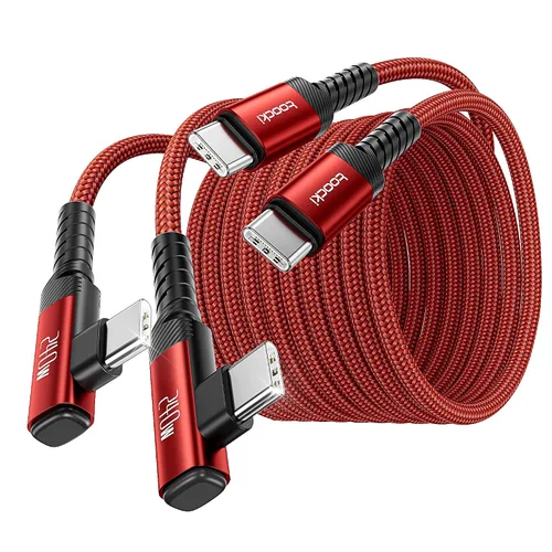 Miniatura 17 de Cable USB C [Paquete de 2, 1 mt] Carga rápida de 240 W tipo C, cable USB 2.0 trenzado de nylon para iPhone 17 16 15 Pro Plus Pro Max Air, iPad Pro