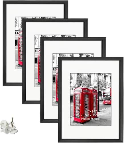 Miniatura 36 de Giftgarden Portarretratos de 11 x 17 pulgadas, paquete de 4 marcos mate de 11 x 17 pulgadas para fotos de 8 x 12 pulgadas con paspartú, póster de 11