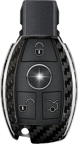 Miniatura 8 de Funda para llavero de fibra de carbono real compatible con Mercedes Benz, protector de llavero T-carbon para Benz A B C E S G M V Class CLA CLS GLA