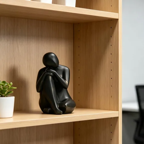 Miniatura 3 de Guichifun Estatua de pensador escultura abstracta de resina, figura coleccionable de mujer, arte en casa, oficina, estantería, objetos decorativos