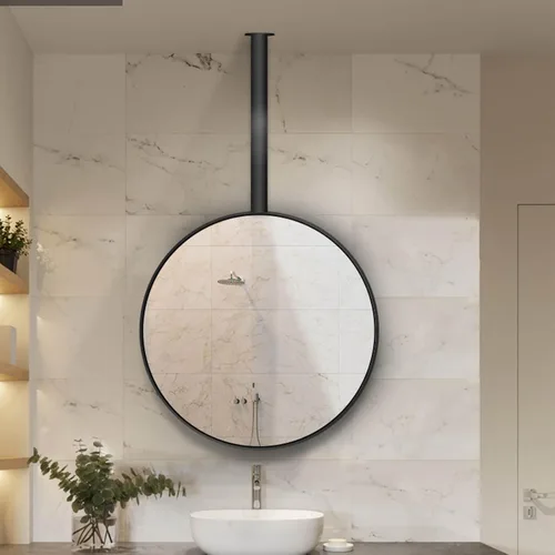 Round Mirror for Wall Decor - Ceiling Mounted, 40cm 50cm 60cm 70cm Circular Simple Decorative Mirror, Hanging Wall Vanity Mirrors Make-up Mirror