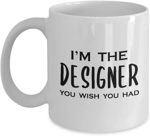 Taza de café con texto en inglés "Im the Designer" - Linda idea de regalo para desarrollador gráfico UX Artista Diseño de Interiores Moda
