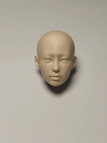 Miniatura 4 de Esculpa de cabeza femenina a escala 1/6, Beauty Girl sin pintar, tallada en la cabeza para cuerpo de figura de acción PH TBL JO de 12 pulgadas (C)