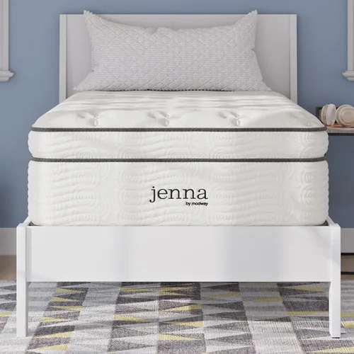 Miniatura 17 de Modway Jenna - Colchón King de muelles interiores (8 pulgadas), Espuma, Blanco