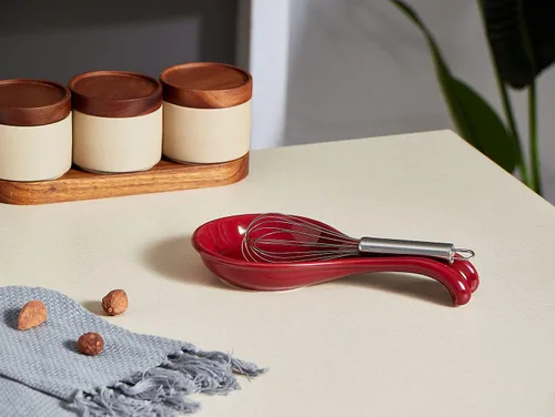 Miniatura 5 de ONEMORE Soporte de cuchara de cerámica para estufa – Soporte extra ancho resistente al calor para utensilios y herramientas de encimera de cocina