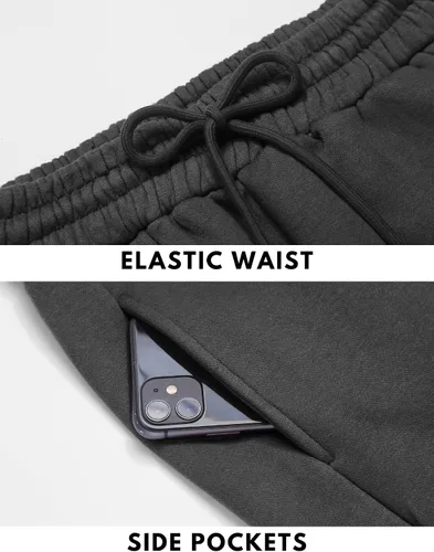 Miniatura 3 de Pinspark Pantalones deportivos con forro polar para mujer, para invierno y otoño, pantalones deportivos casuales holgados con bolsillos
