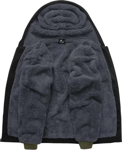Miniatura 9 de SCODI Sudaderas con capucha para hombre, forro polar pesado, cremallera completa, forro de sherpa grueso, chaqueta con capucha