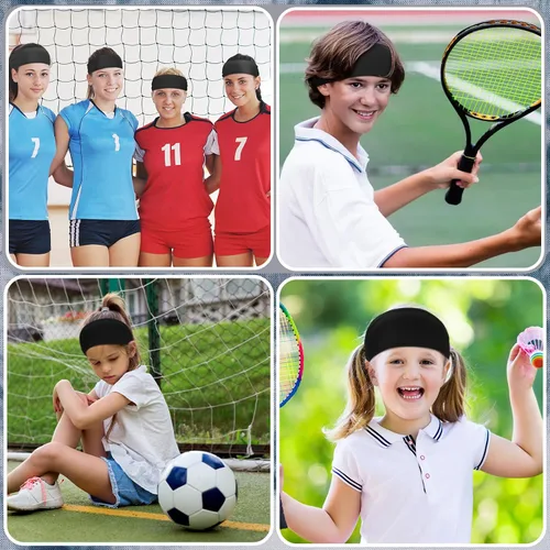 Miniatura 6 de Deekin 6 diademas de fútbol para niños, diademas de fútbol para niños, bandas para el sudor atléticas para niños, diademas de fútbol para niños