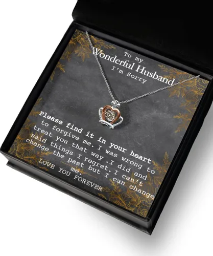 Miniatura 2 de Collar con texto en inglés "I am Sorry to Husband, Gift Sorry to Husband, Love Gift Please Forgive, Gift Wife to Husband, I am Sorry to Husband