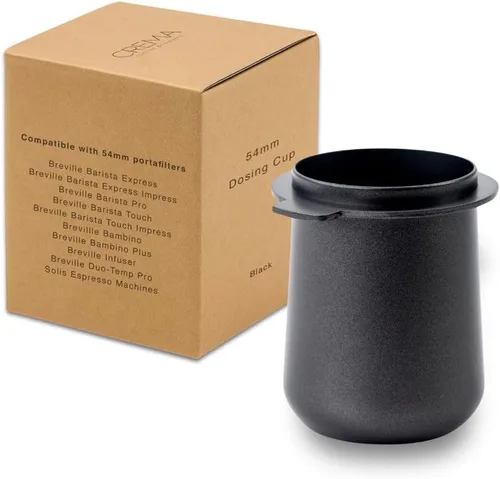 Productos de Café Crema 54mm Taza Dosificadora | Compatible con Portafiltros Breville, etc. | Acero Inoxidable 100% Duradero | Lengüeta de Molino