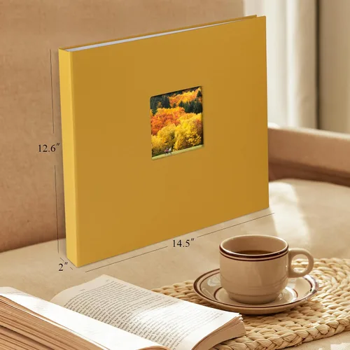 Miniatura 5 de 1DOT2 12x12 Pulgadas Gran álbum de recortes DIY de 3 anillas, álbum de fotos, diario con 30 fundas de plástico, 60 páginas y cubierta de tela