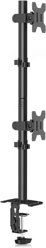 Bracwiser Soporte de brazo de monitor vertical doble totalmente ajustable para dos pantallas de 13 a 32 pulgadas, 22 libras para monitor de pantalla