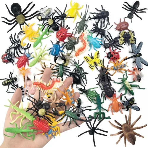 YOOHUA 48 piezas de minijuguetes de insectos falsos de plástico para niños pequeños, regalos de fiesta de cumpleaños de Halloween, regalos de Pascua